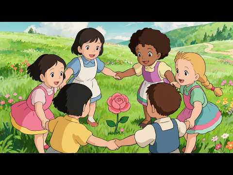 🌸 Ring Around the Rosy 🌼 Classic Nursery Rhyme | Wildflower Meadow Animation | AA Musicals 🐝